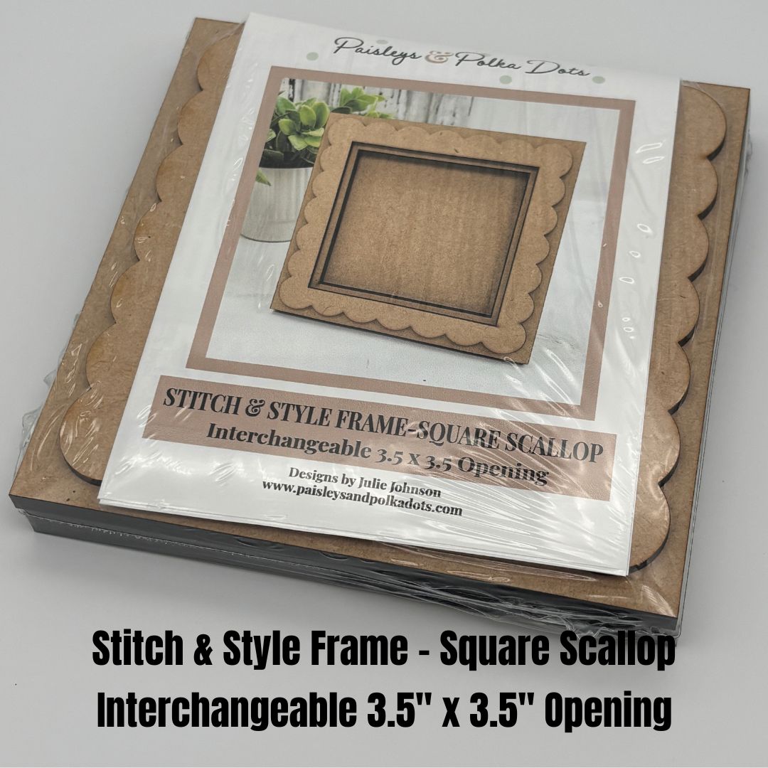 Stitch & Style Finishing Frames - Square Scallop 3.5" x 3.5" Opening (Original and Interchangeable Options)