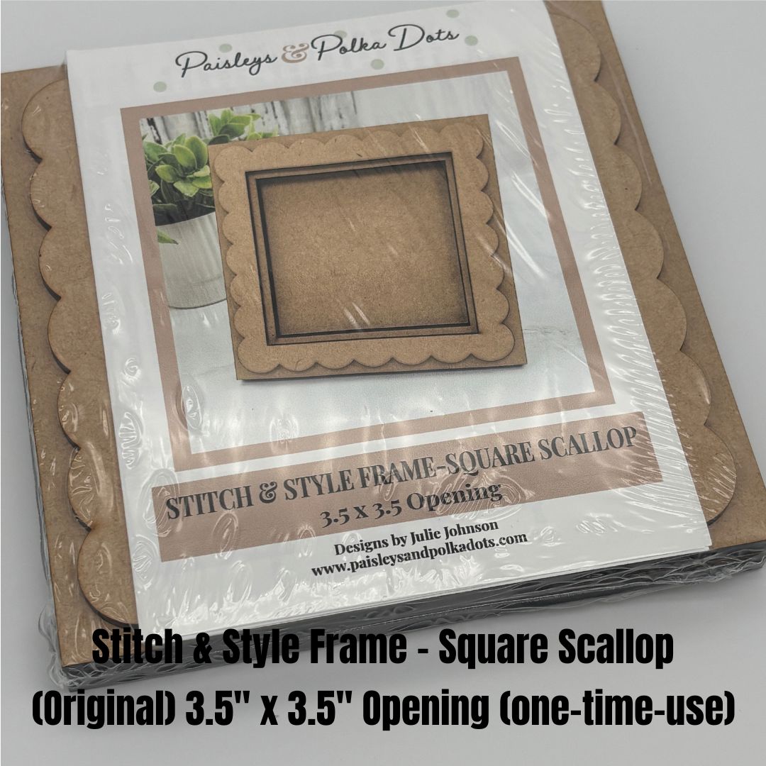 Stitch & Style Finishing Frames - Square Scallop 3.5" x 3.5" Opening (Original and Interchangeable Options)