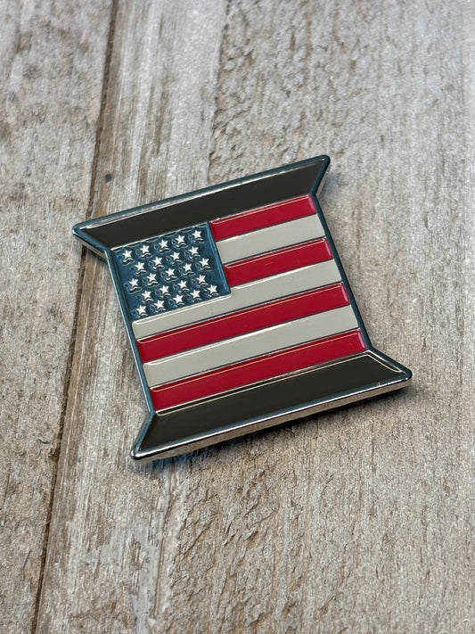 "USA Flag Spool" Enamel Needle Minder