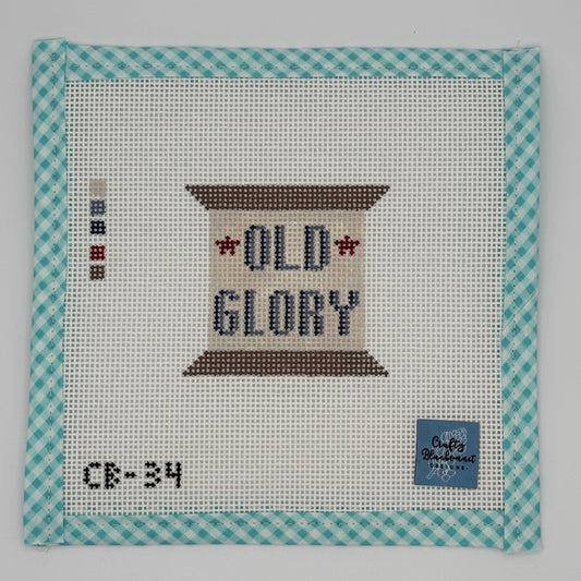 Old Glory Spool by Crafty Bluebonnet Designs - Hand-Painted Needlepoint Canvas (13 Mesh)