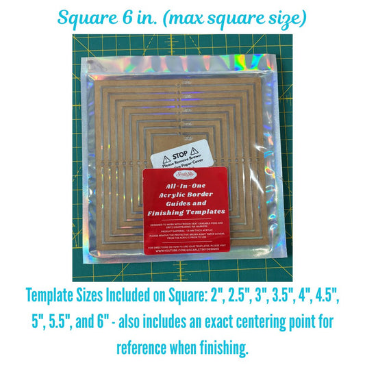 SQUARE Stitch Align: Precision Templates - All In One Acrylic Border Guide and Finishing Templates for Cross Stitch and Needlepoint