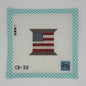 USA Flag Spool by Crafty Bluebonnet Designs - Hand-Painted Needlepoint Canvas (13 Mesh)